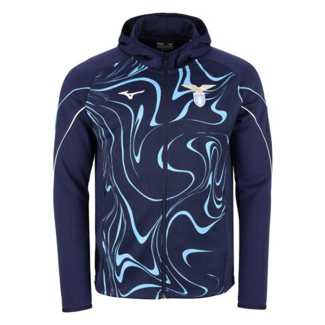 2026 2027 Lazio Pre Match Hooded Walkout Jacket Navy) Apparel (Dark-ProGear Kits